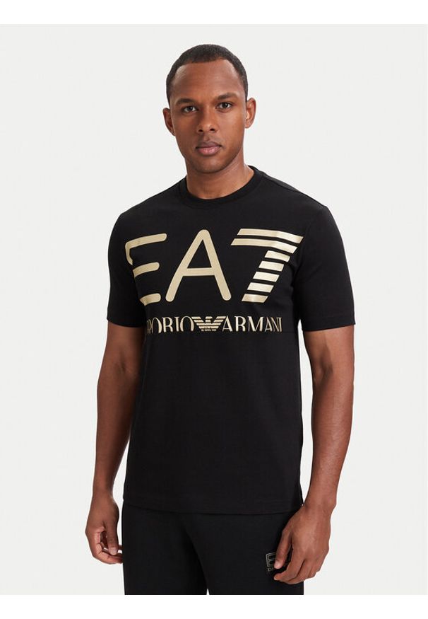 EA7 Emporio Armani T-Shirt 7M002200 AF27188 MC004 Czarny Regular Fit. Kolor: czarny. Materiał: bawełna