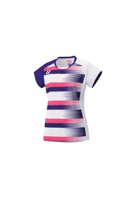 YONEX - Koszulka tenisowa damska z krótkim rekawem Yonex VERY COOL. Kolor: fioletowy, różowy, wielokolorowy, biały. Długość rękawa: krótki rękaw. Długość: krótkie. Sport: tenis #1