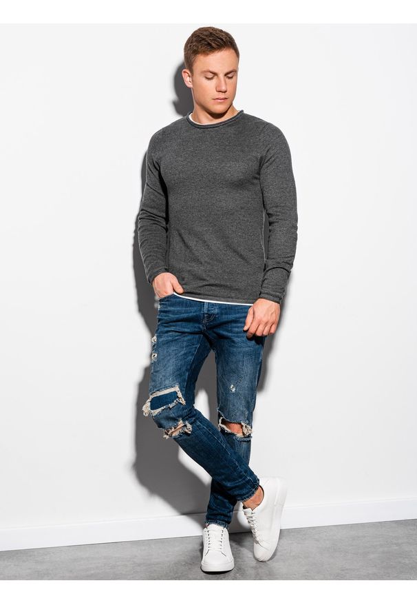 Szary sweter Ombre Clothing na co dzień, melanż, casualowy