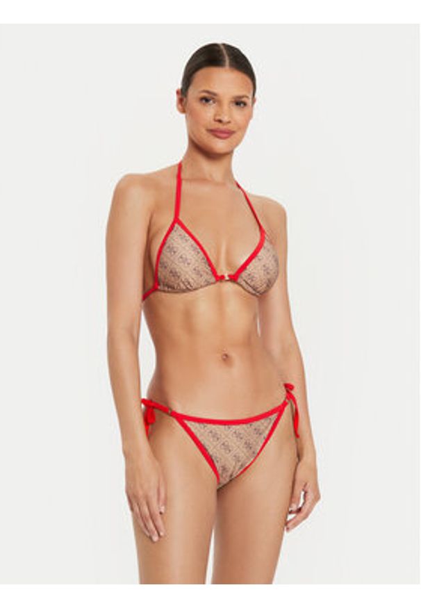 Guess Dół od bikini E4YO06 MC04R Brązowy. Kolor: brązowy. Materiał: syntetyk