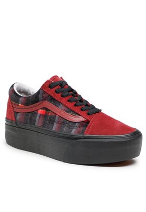 Vans Tenisówki Old Skool Stac VN0A7Q5M02Y1 Bordowy. Kolor: czerwony. Materiał: zamsz, skóra