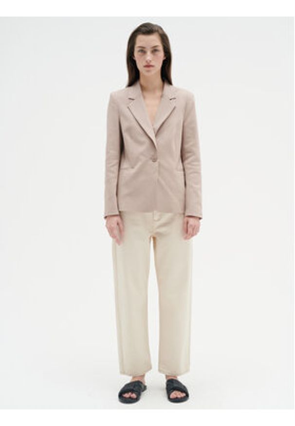 InWear Marynarka Zella 30108171 Beżowy Regular Fit. Kolor: beżowy. Materiał: bawełna