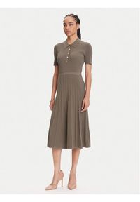 MICHAEL Michael Kors Sukienka dzianinowa MT5834F33D Beżowy Regular Fit. Kolor: beżowy. Materiał: wiskoza #1