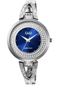 Zegarek damski QQ F03A-003P CYRKONIE srebrny. Kolor: srebrny #1