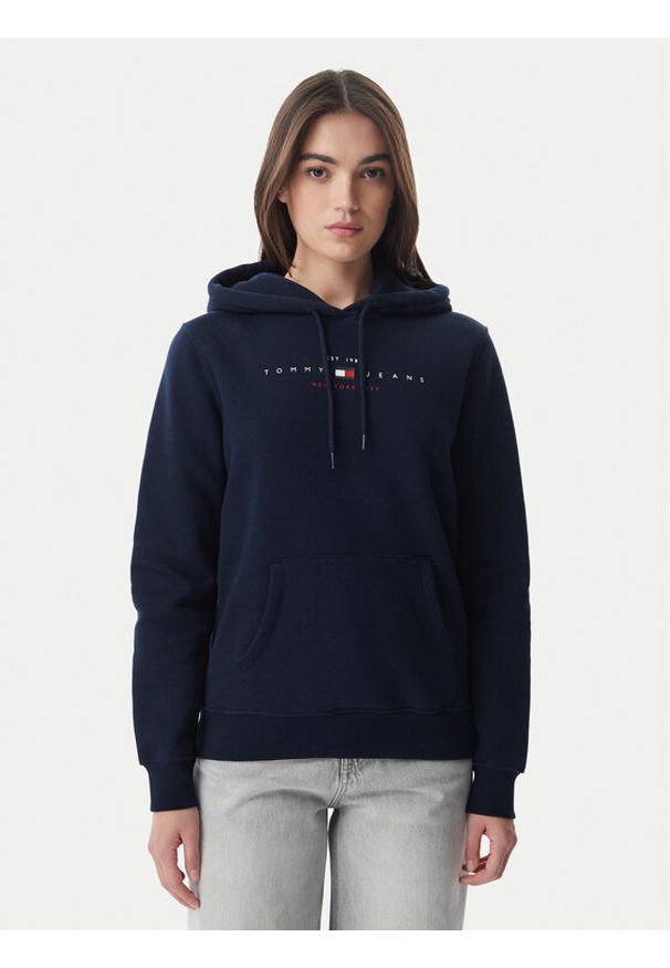 Tommy Jeans Bluza Linear DW0DW23485 Granatowy Regular Fit. Kolor: niebieski. Materiał: bawełna
