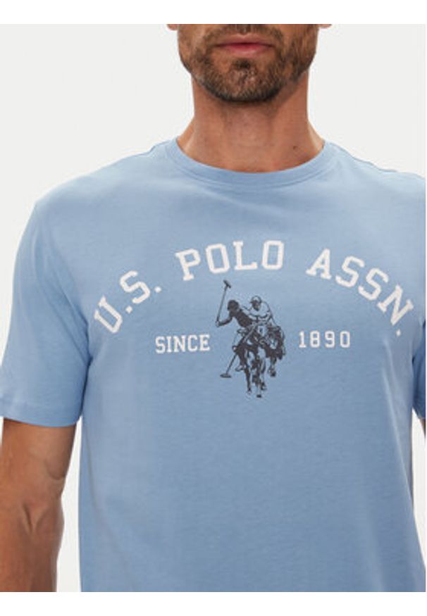 U.S. Polo Assn. T-Shirt MUP3268 Błękitny Regular Fit. Typ kołnierza: polo. Kolor: niebieski. Materiał: bawełna