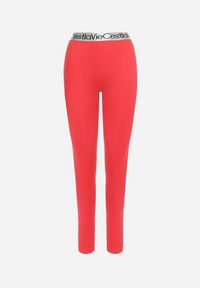 Born2be - Czerwone Elastyczne Legginsy z Szeroką Gumą w Pasie Rindama. Kolor: czerwony. Materiał: guma. Styl: sportowy #6