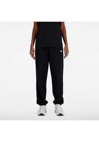 Spodnie damskie New Balance WP41500BK – czarne. Stan: podwyższony. Kolor: czarny. Materiał: bawełna, poliester, dresówka
