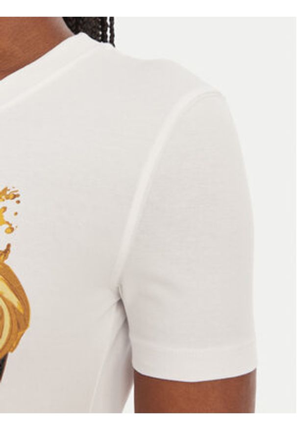Versace Jeans Couture T-Shirt 80HAHE01 CJ02E Biały Slim Fit. Kolor: biały. Materiał: bawełna