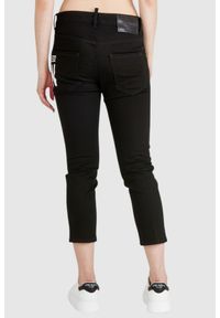 DSQUARED2 Icon forever cool girl cropped jeans czarne jeansy damskie, Rozmiar 40. Kolor: czarny. Wzór: aplikacja #4