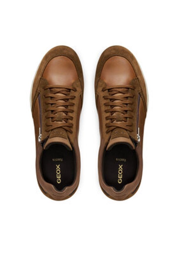 Geox Sneakersy U Renan U564GA 022FF C6003 Brązowy. Kolor: brązowy. Materiał: zamsz, skóra