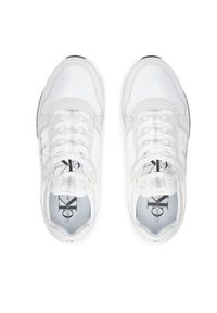 Calvin Klein Jeans Sneakersy Runner Sock Laceup Ny-Lth Wn YW0YW00840 Biały. Kolor: biały. Materiał: materiał