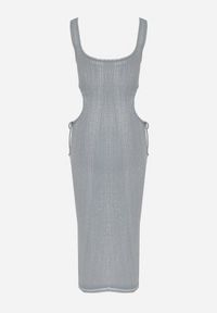 Born2be - Jasnoniebieska Bawełniana Sukienka na Ramiączkach ze Ściągaczami i Wycięciami po Bokach Nestanina. Kolor: niebieski. Materiał: bawełna. Długość rękawa: na ramiączkach. Styl: elegancki #6