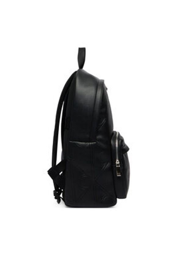 Calvin Klein Plecak Emblem Aop Emboss Round Backpack LV04D3398G Czarny. Kolor: czarny. Materiał: skóra