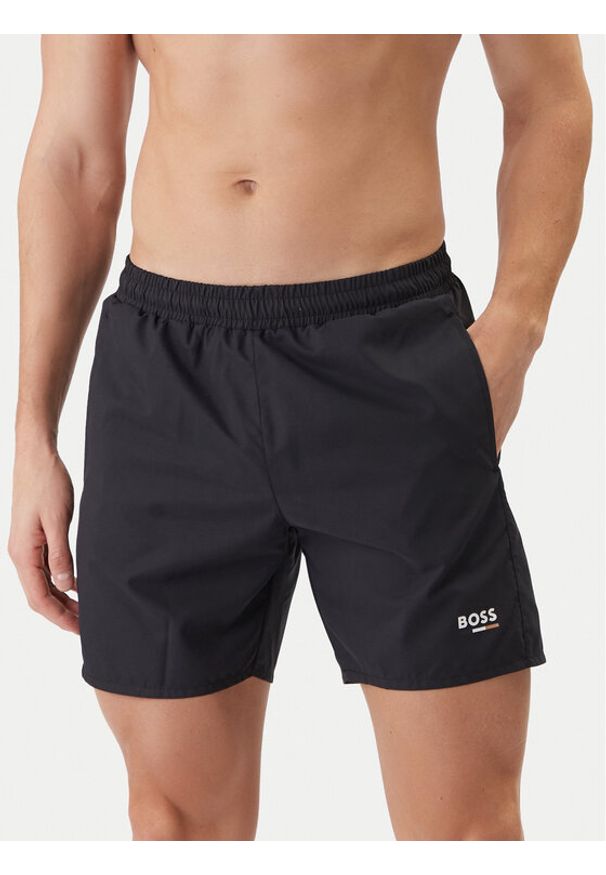 BOSS Szorty kąpielowe Swordfish 50554613 Czarny Regular Fit. Kolor: czarny. Materiał: syntetyk