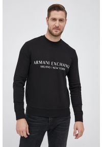 Armani Exchange Bluza bawełniana męska kolor czarny z nadrukiem. Okazja: na co dzień. Kolor: czarny. Materiał: bawełna. Wzór: nadruk. Styl: casual #3