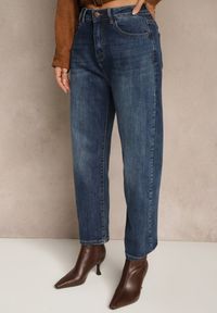 Renee - Niebieskie Jeansy Mom Fit High Waist z Dodatkiem Wiskozy Ativite. Stan: podwyższony. Kolor: niebieski #3