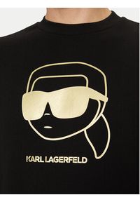 Karl Lagerfeld - KARL LAGERFELD Bluza 705462 551900 Czarny Regular Fit. Typ kołnierza: dekolt w karo. Kolor: czarny. Materiał: bawełna #4