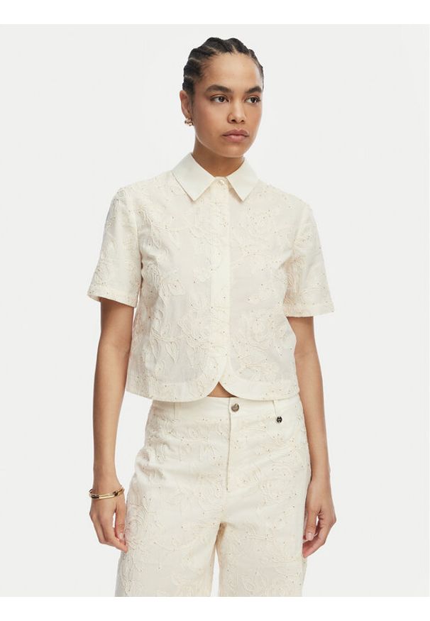 Liu Jo Koszula WA6508 T472A Kremowy Regular Fit. Kolor: kremowy. Materiał: bawełna