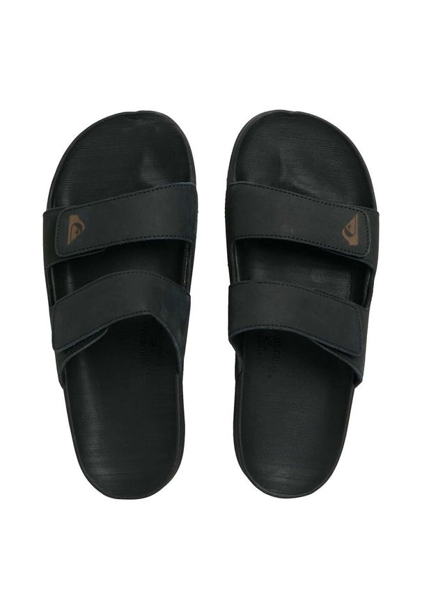 Klapki męskie Quiksilver Rivi Leather Double Adjust. Kolor: czarny