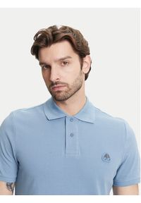Moose Knuckles Polo Everett M34MT712 Niebieski Slim Fit. Typ kołnierza: polo. Kolor: niebieski. Materiał: bawełna #4