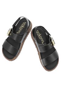 Czarne Sandały Yokono Modne Obuwie Damskie Ze Skóry Naturalnej. Okazja: na co dzień. Zapięcie: klamry. Kolor: czarny. Materiał: skóra. Wzór: paski. Sezon: lato. Obcas: na platformie. Styl: klasyczny, casual, elegancki #3