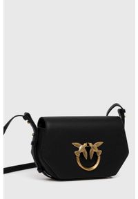 Pinko torebka skórzana kolor czarny. Kolor: czarny. Materiał: skórzane. Rodzaj torebki: na ramię #4