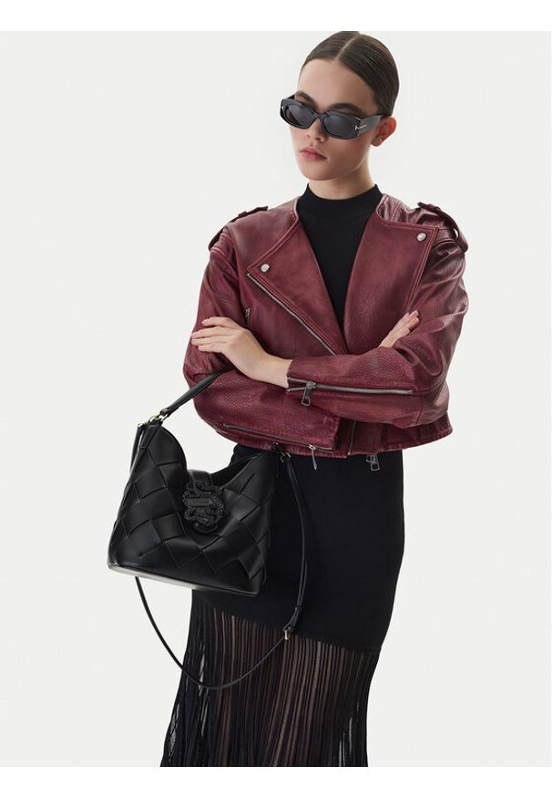 Just Cavalli Torebka 80RA4BM4 Czarny. Kolor: czarny. Materiał: skórzane