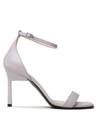 Calvin Klein Sandały Geo Stiletto Sandal 90Hh HW0HW01610 Fioletowy. Kolor: fioletowy. Materiał: skóra