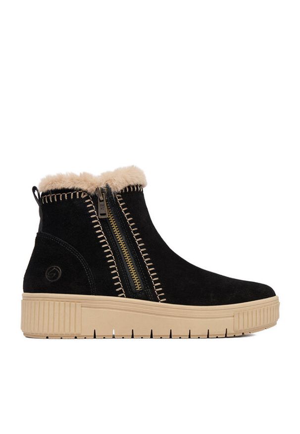 Remonte Botki CEO-D3B70-03 Czarny. Kolor: czarny. Materiał: skóra, zamsz