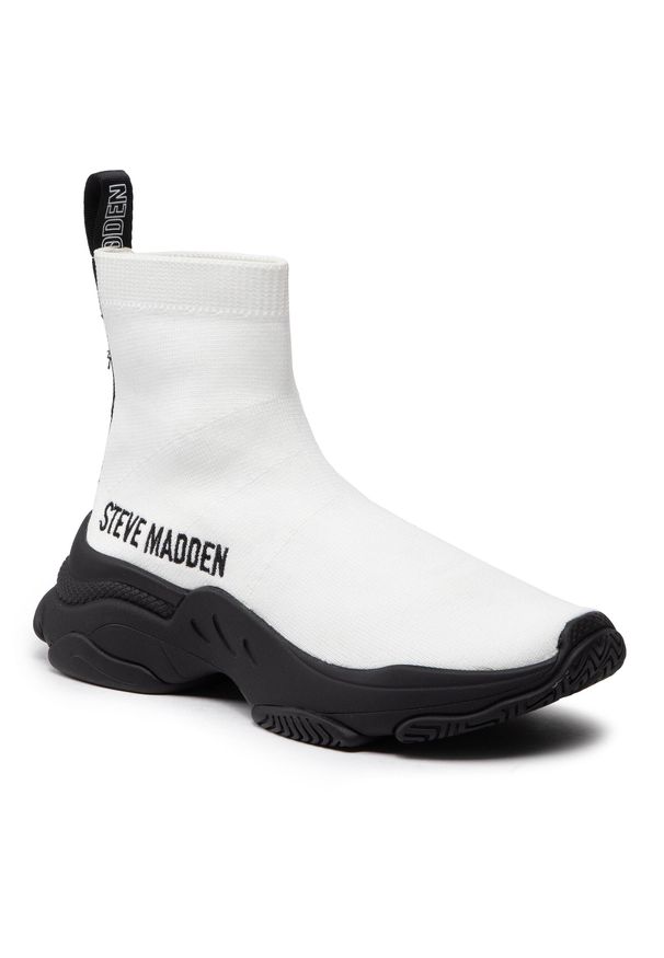 Sneakersy Steve Madden Master SM11001442-04004-148 White/Black. Kolor: biały. Materiał: materiał