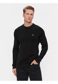 Calvin Klein Jeans Sweter J30J324598 Czarny Regular Fit. Kolor: czarny. Materiał: bawełna