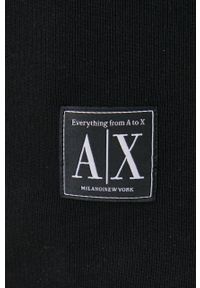 Armani Exchange bluza bawełniana 3LZMAF.ZJFAZ męska kolor czarny gładka. Kolor: czarny. Materiał: bawełna. Wzór: gładki #2