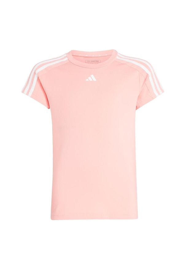 Adidas - Train Essentials AEROREADY 3-Stripes Slim-Fit Training Tee. Kolor: biały, różowy, wielokolorowy. Materiał: materiał