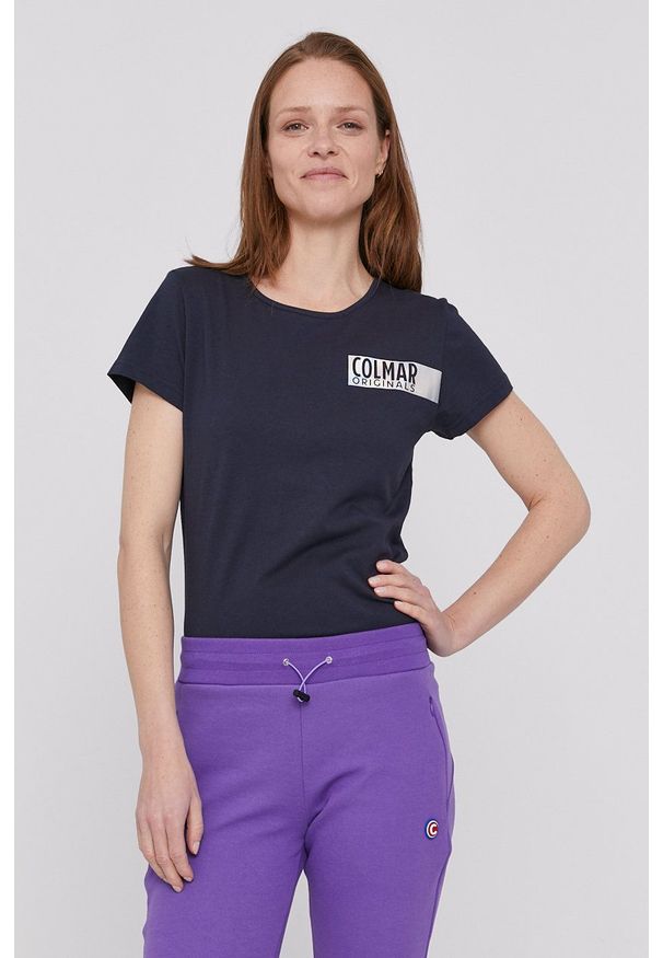 Colmar - T-shirt. Okazja: na co dzień. Kolor: niebieski. Materiał: dzianina. Wzór: gładki. Styl: casual
