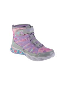 skechers - Buty do chodzenia dla dzieci Skechers Sweetheart Lights. Okazja: na co dzień. Wysokość cholewki: za kostkę. Zapięcie: rzepy. Kolor: szary, fioletowy, wielokolorowy, różowy. Materiał: materiał. Szerokość cholewki: normalna. Sport: turystyka piesza #1