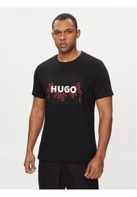 Hugo T-Shirt Dulive 50506989 Czarny Regular Fit. Kolor: czarny. Materiał: bawełna