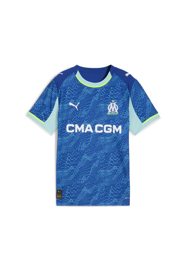 Puma - Młodzieżowa trzecia koszulka Olympique Marsylia 25/26 PUMA Vivid Blue Bleu Azur. Kolor: niebieski. Sport: piłka nożna