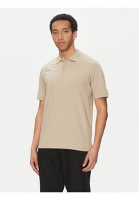 Jack & Jones - Jack&Jones Polo Jaxon 12268227 Beżowy Regular Fit. Typ kołnierza: polo. Kolor: beżowy. Materiał: bawełna