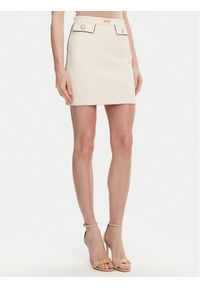 Elisabetta Franchi Spódnica mini GO-T03-51E2 Écru Regular Fit. Materiał: syntetyk #1