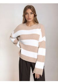 Sinsay - Sweter w paski - beżowy. Kolor: beżowy. Wzór: paski