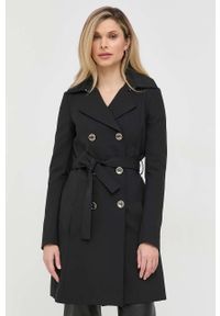Patrizia Pepe płaszcz damski kolor czarny przejściowy dwurzędowy. Kolor: czarny. Styl: klasyczny #1