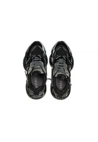 Sneakersy Sca'viola B-206 Black, Czarny, Skóra naturalna lakierowana. Zapięcie: bez zapięcia. Kolor: czarny. Materiał: skóra. Szerokość cholewki: normalna. Wzór: napisy, aplikacja #3