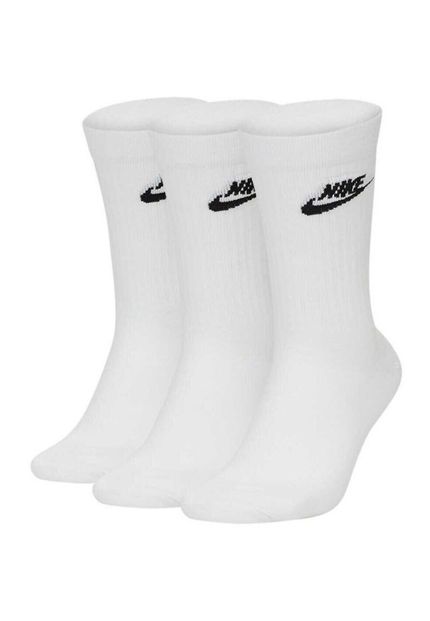 SKARPETY Nike Sportswear Everyday Essential Crew 3 Pairs, Dla obu płci. Kolor: biały. Materiał: materiał, poliester