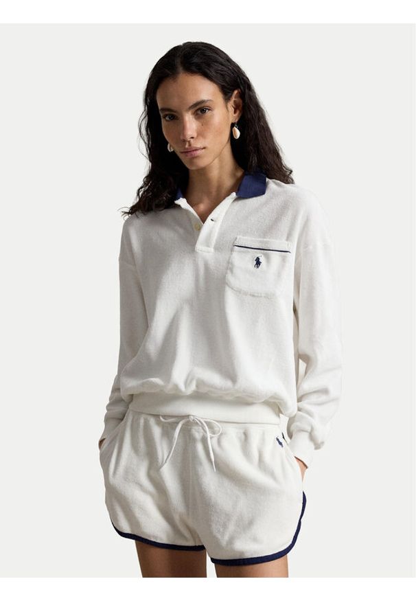 Polo Ralph Lauren Bluza 211A12737002 Biały Relaxed Fit. Typ kołnierza: polo. Kolor: biały. Materiał: bawełna