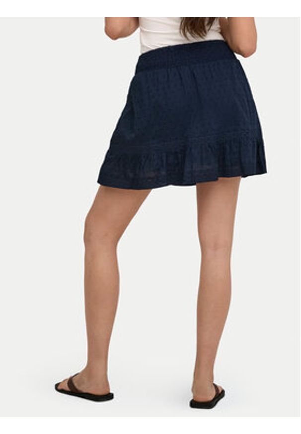 only - ONLY Spódnica mini Katti 15376205 Granatowy Regular Fit. Kolor: niebieski. Materiał: bawełna