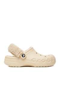 Crocs Klapki C-BAYA LINED FUZZ STRAP CLOG 206633-11S Beżowy. Kolor: beżowy