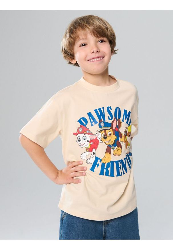 Sinsay - Koszulka PAW Patrol - kremowy. Kolor: kremowy