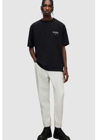 AllSaints t-shirt bawełniany kolor czarny z nadrukiem. Kolor: czarny. Materiał: bawełna. Długość rękawa: krótki rękaw. Długość: krótkie. Wzór: nadruk #2