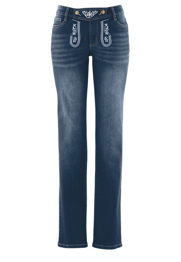 Czarne jeansy bonprix z haftami